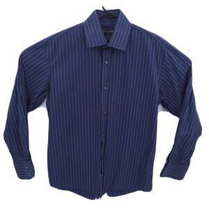Banana Republic Shirt Adult Large 16 - 16.5 Blue Striped Cotton Dressy Men‎